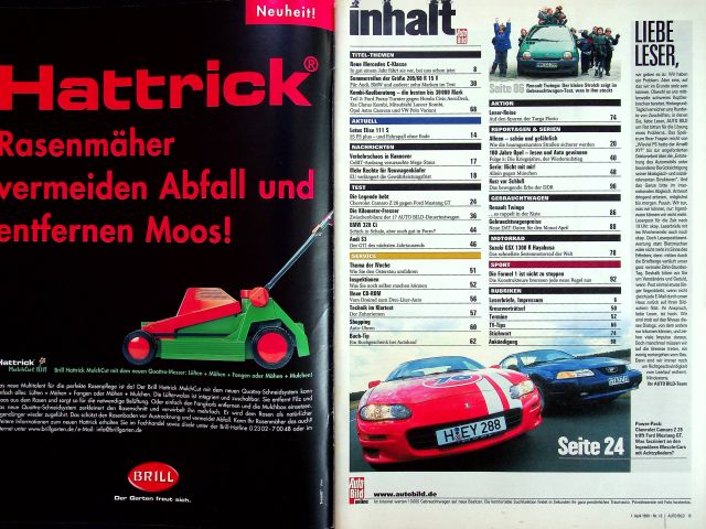 Inhaltsverzeichnis Auto Bild 13/1999