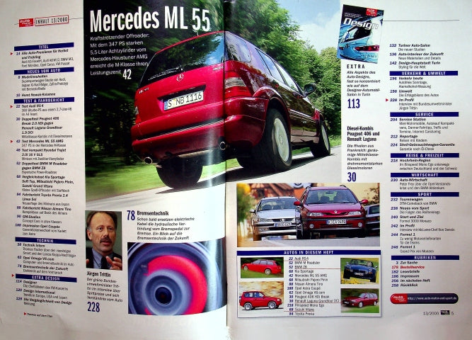 Inhaltsverzeichnis Auto Motor und Sport 13/2000
