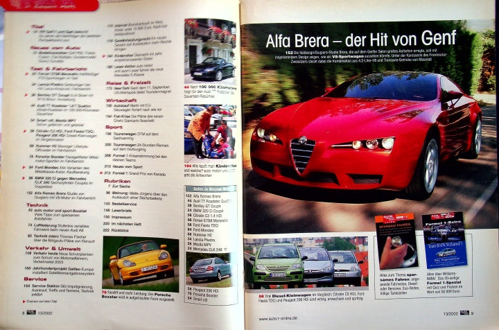 Inhaltsverzeichnis Auto Motor und Sport 13/2002