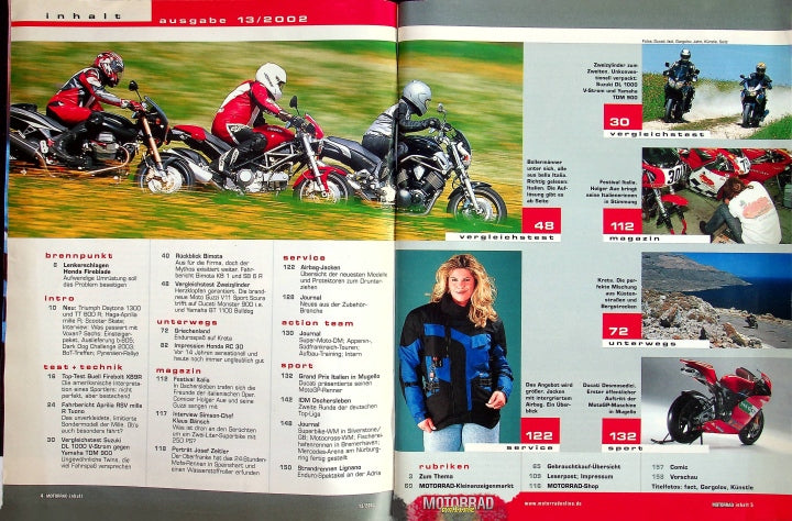 Inhaltsverzeichnis Motorrad 13/2002