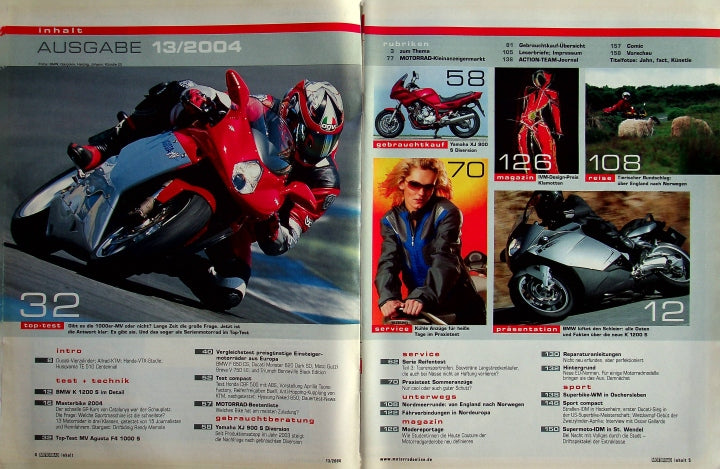 Inhaltsverzeichnis Motorrad 13/2004
