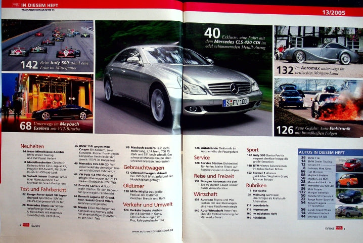 Inhaltsverzeichnis Auto Motor und Sport 13/2005