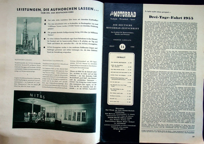 Inhaltsverzeichnis Motorrad 14/1955