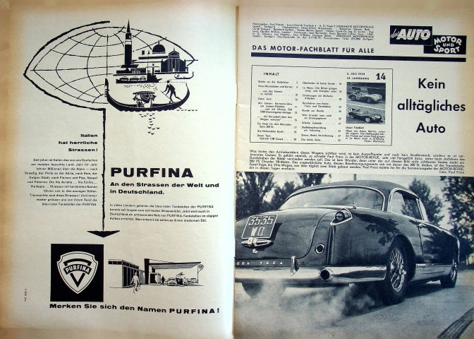 Inhaltsverzeichnis Auto Motor und Sport 14/1958