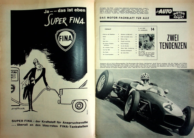 Inhaltsverzeichnis Auto Motor und Sport 14/1960