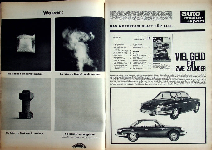 Inhaltsverzeichnis Auto Motor und Sport 14/1963