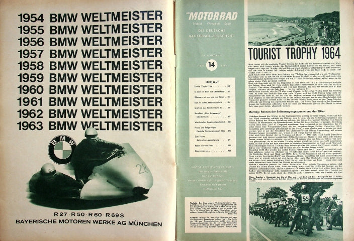 Inhaltsverzeichnis Motorrad 14/1964