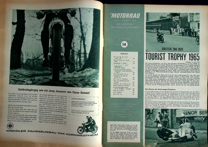 Inhaltsverzeichnis Motorrad 14/1965