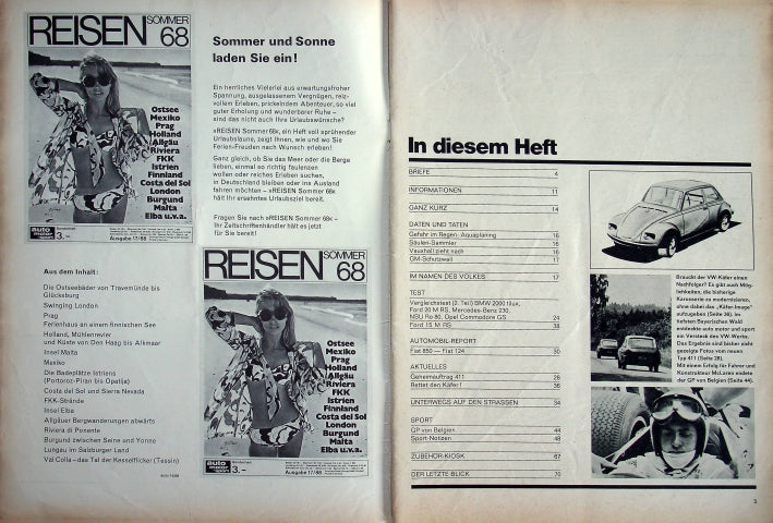 Inhaltsverzeichnis Auto Motor und Sport 14/1968