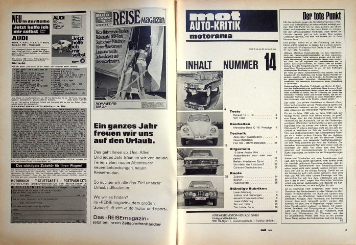 Inhaltsverzeichnis MOT 14/1969