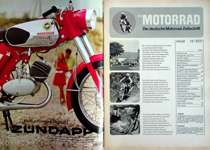 Inhaltsverzeichnis Motorrad 14/1970