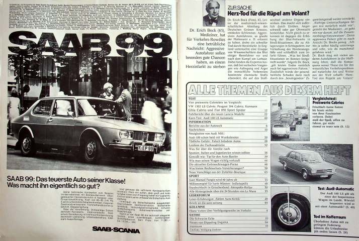 Inhaltsverzeichnis Autozeitung 14/1971
