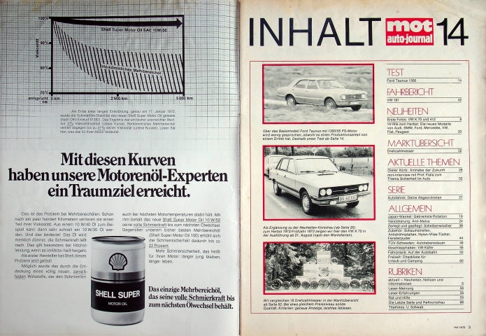 Inhaltsverzeichnis MOT 14/1972