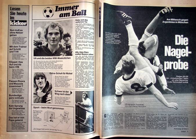 Inhaltsverzeichnis Kicker 14/1973