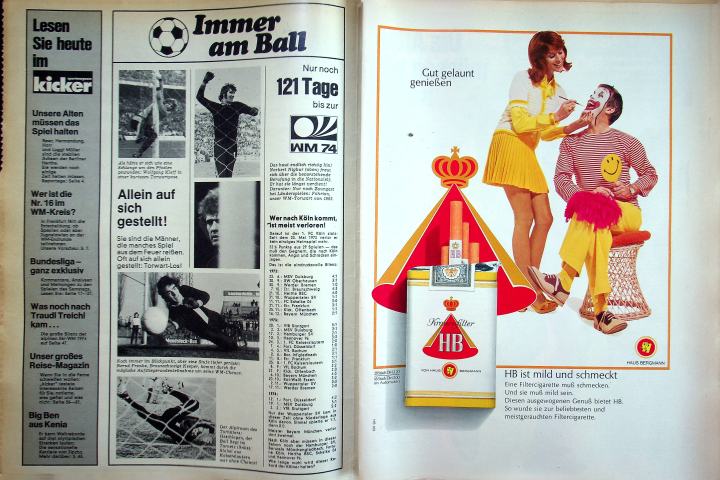 Inhaltsverzeichnis Kicker 14/1974