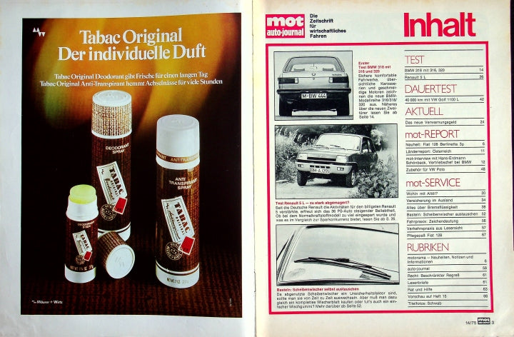 Inhaltsverzeichnis MOT 14/1975