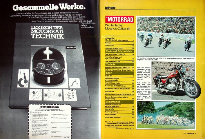 Inhaltsverzeichnis Motorrad 14/1976