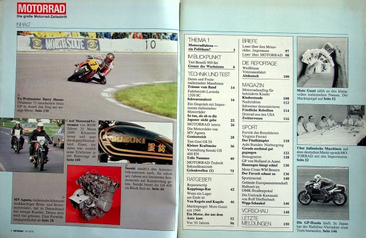 Inhaltsverzeichnis Motorrad 14/1979