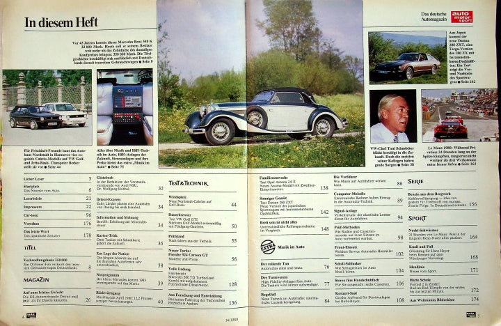 Inhaltsverzeichnis Auto Motor und Sport 14/1980