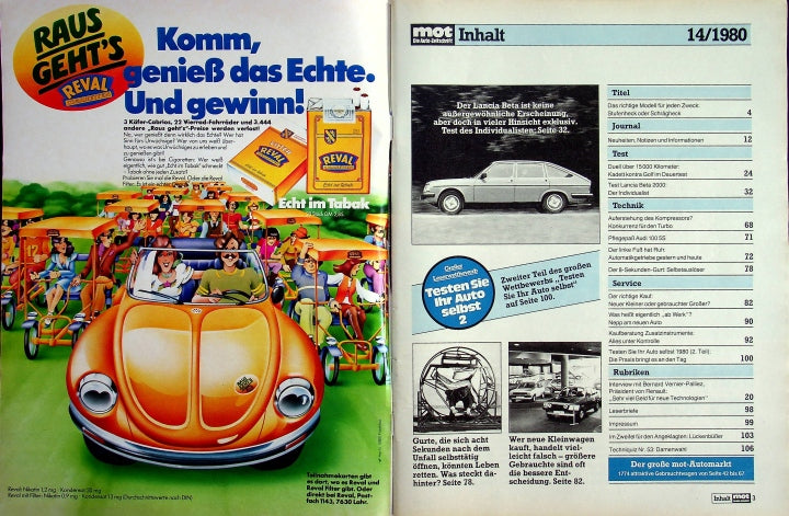 Inhaltsverzeichnis MOT 14/1980
