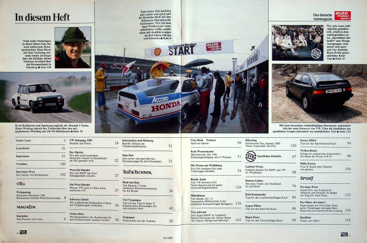 Inhaltsverzeichnis Auto Motor und Sport 14/1981