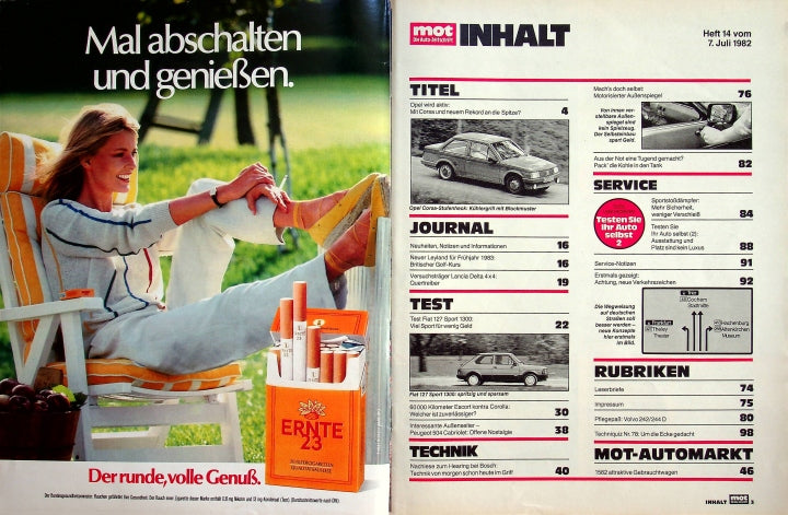Inhaltsverzeichnis MOT 14/1982
