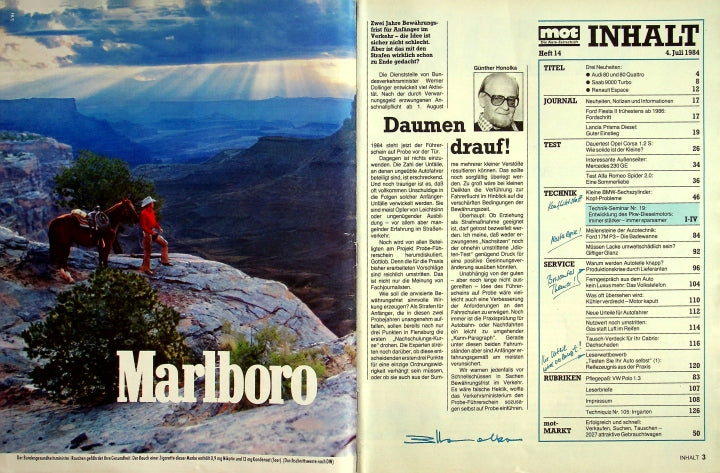 Inhaltsverzeichnis MOT 14/1984