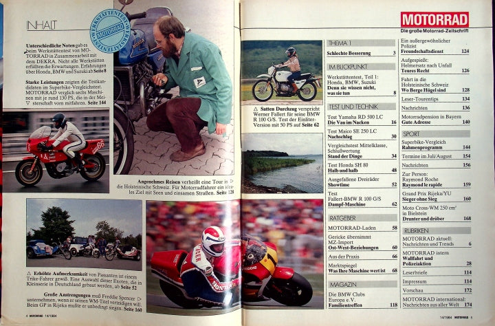 Inhaltsverzeichnis Motorrad 14/1984