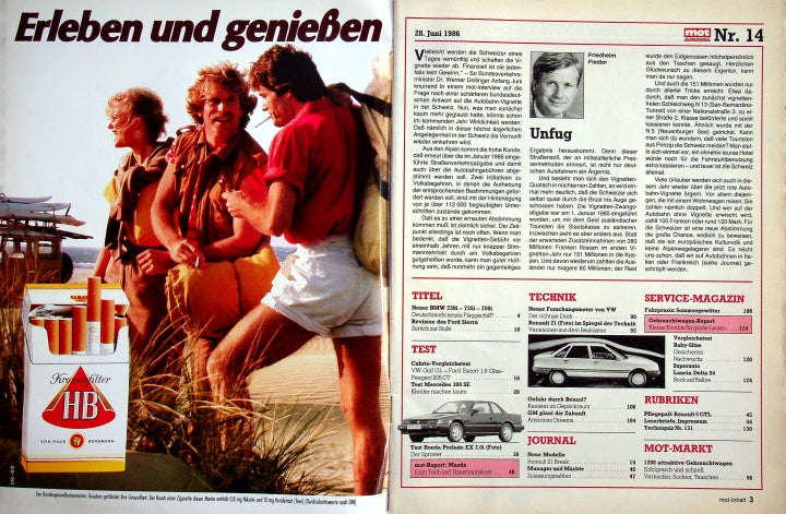 Inhaltsverzeichnis MOT 14/1986