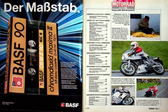 Inhaltsverzeichnis Motorrad 14/1986