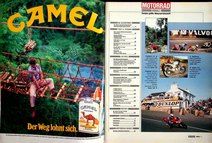 Inhaltsverzeichnis Motorrad 14/1987