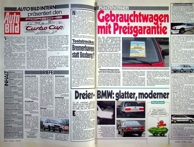 Inhaltsverzeichnis Auto Bild 14/1987