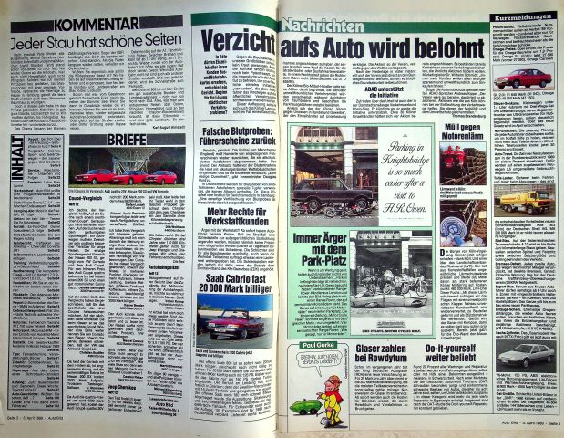 Inhaltsverzeichnis Auto Bild 14/1989