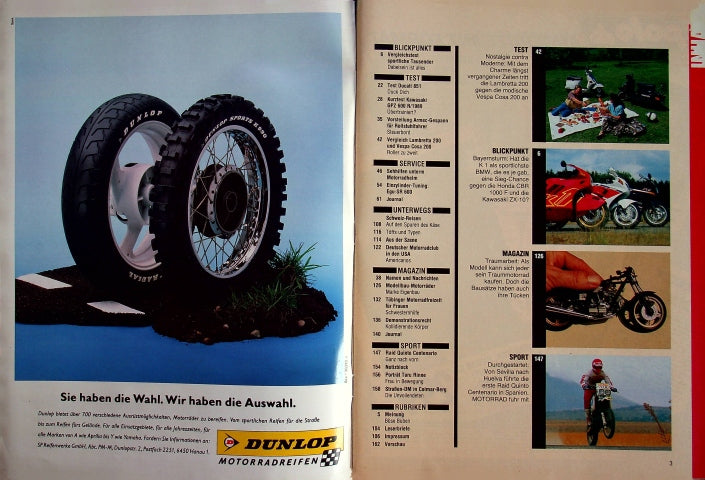 Inhaltsverzeichnis Motorrad 14/1989