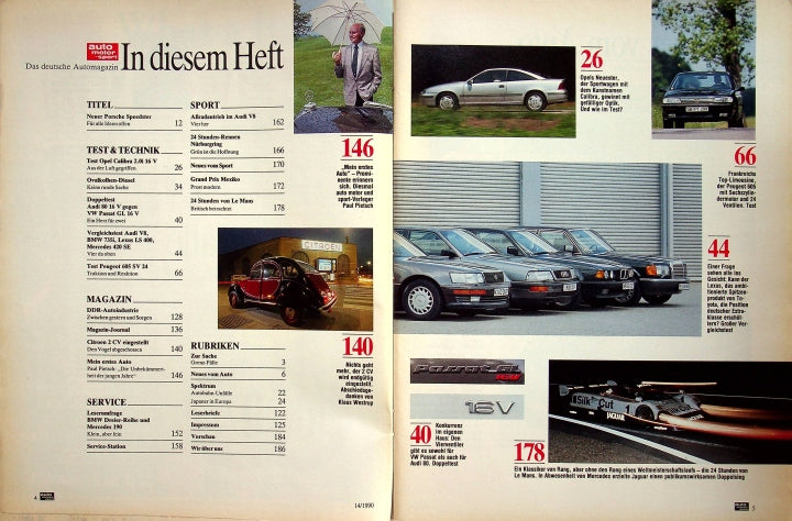 Inhaltsverzeichnis Auto Motor und Sport 14/1990