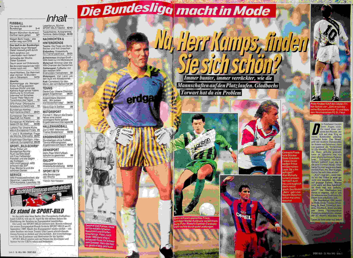 Inhaltsverzeichnis Sport Bild 14/1990