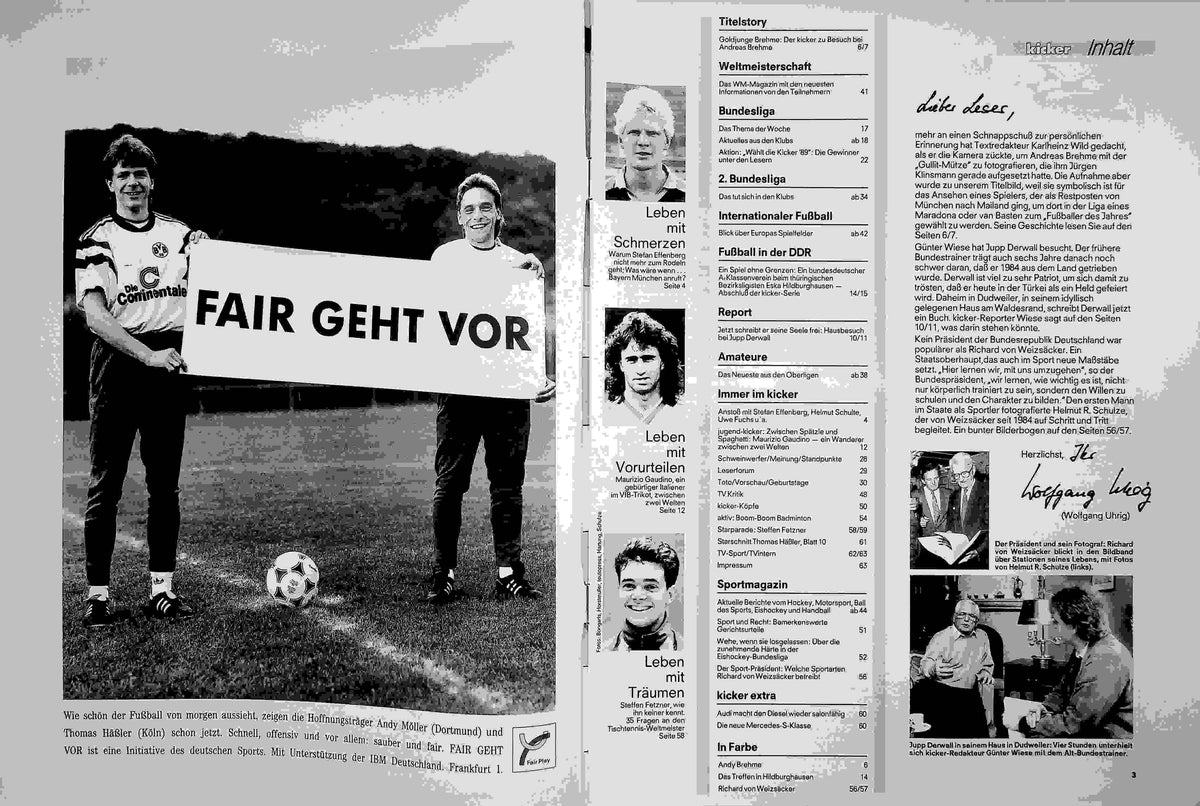 Inhaltsverzeichnis Kicker 14/1990