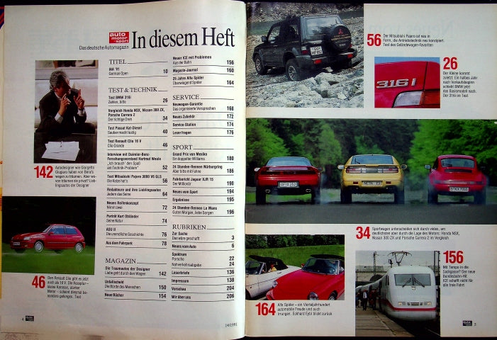 Inhaltsverzeichnis Auto Motor und Sport 14/1991
