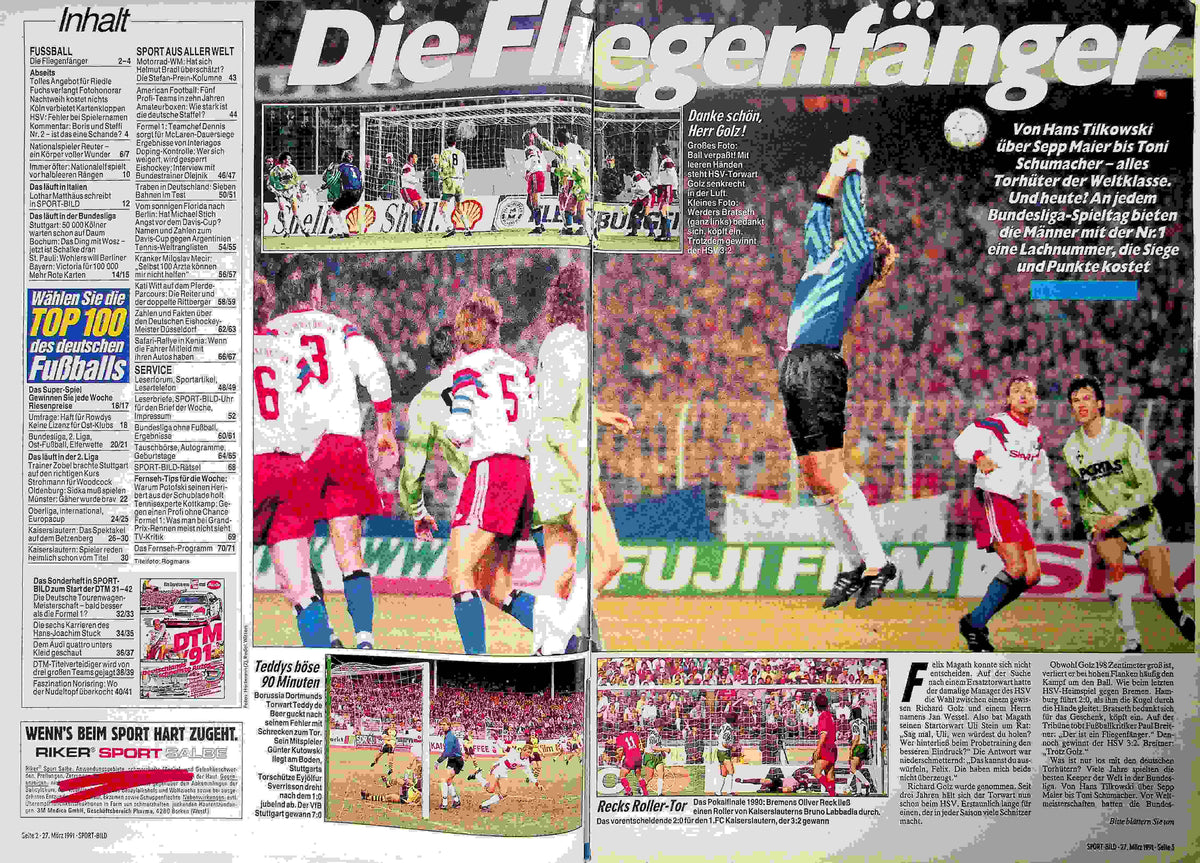 Inhaltsverzeichnis Sport Bild 14/1991