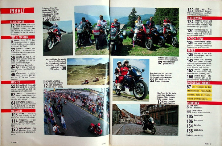 Inhaltsverzeichnis Motorrad 14/1991