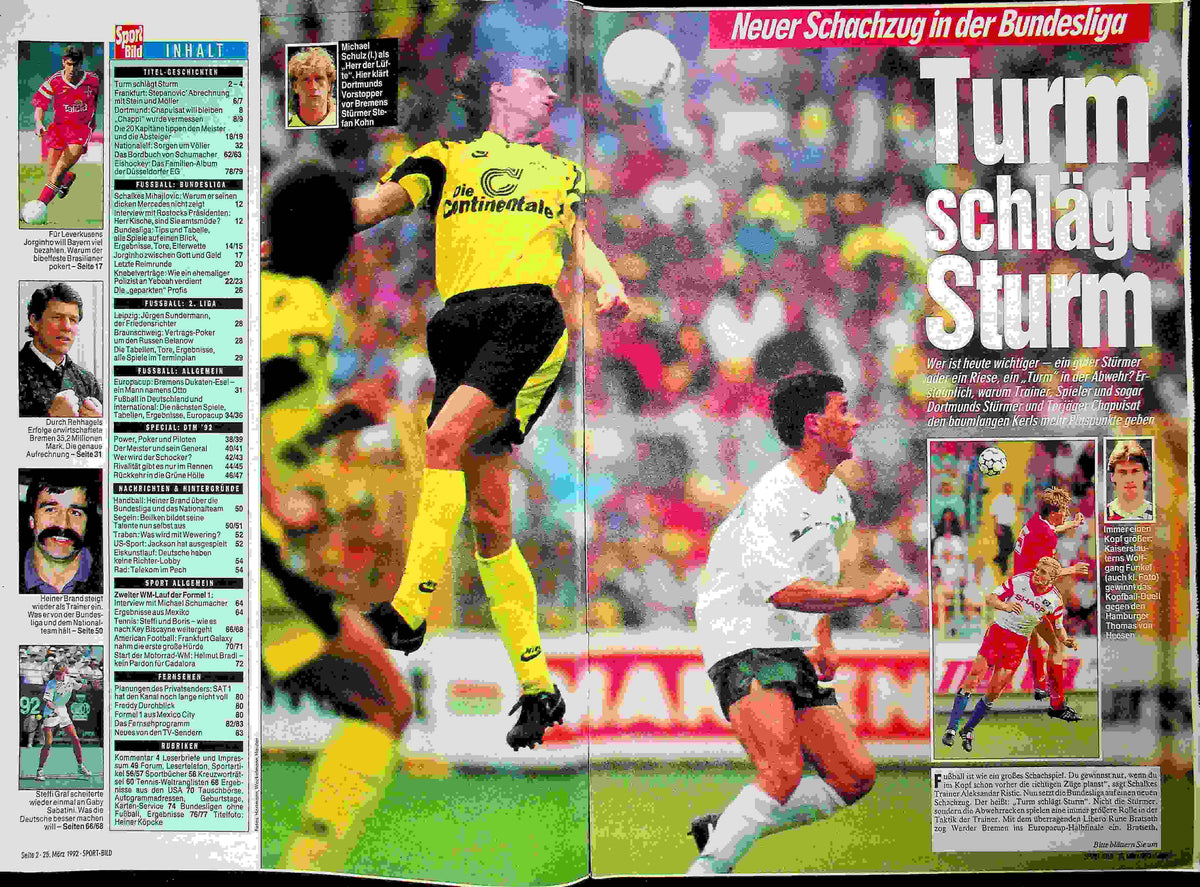 Inhaltsverzeichnis Sport Bild 14/1992