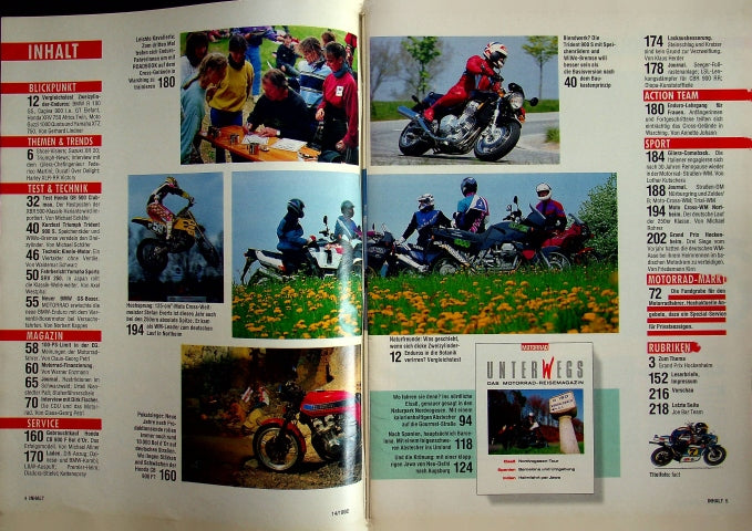 Inhaltsverzeichnis Motorrad 14/1992