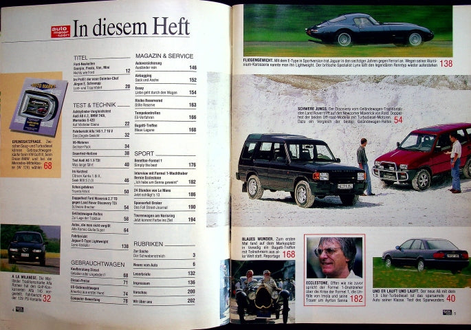 Inhaltsverzeichnis Auto Motor und Sport 14/1994