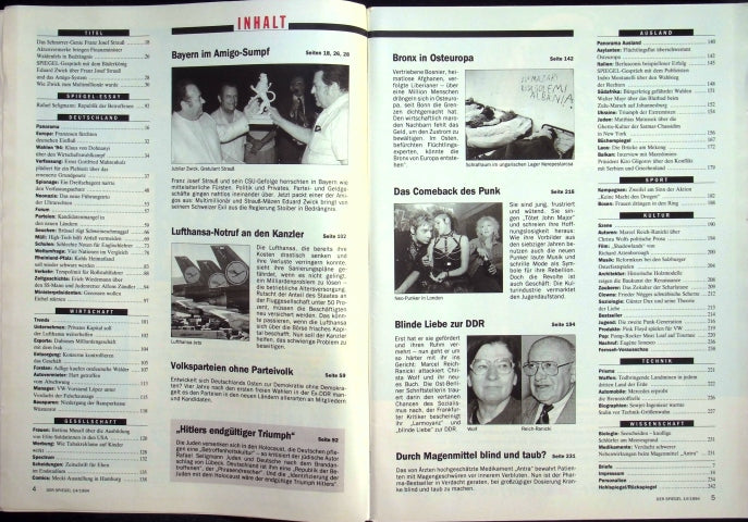 Inhaltsverzeichnis Spiegel 14/1994