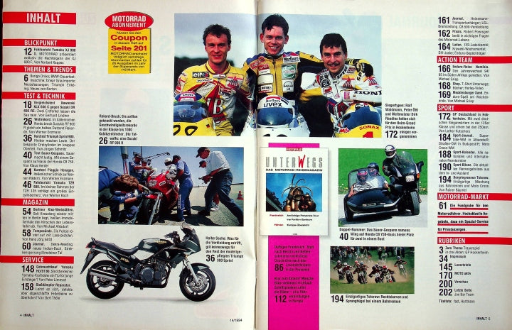 Inhaltsverzeichnis Motorrad 14/1994
