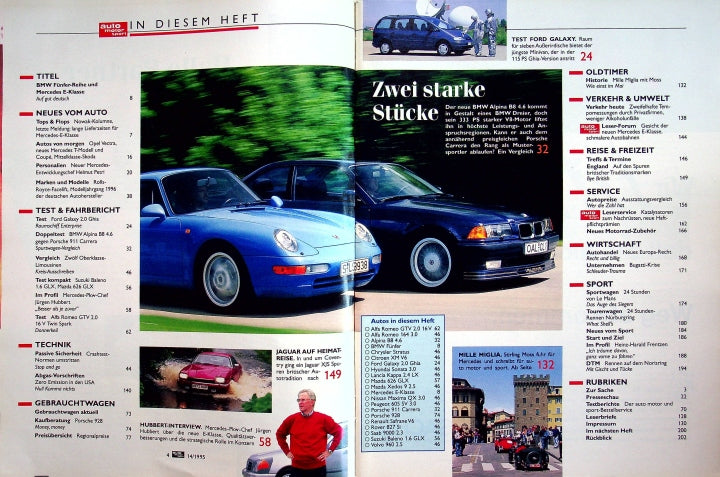 Inhaltsverzeichnis Auto Motor und Sport 14/1995