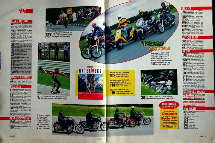 Inhaltsverzeichnis Motorrad 14/1996
