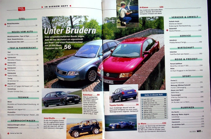 Inhaltsverzeichnis Auto Motor und Sport 14/1997