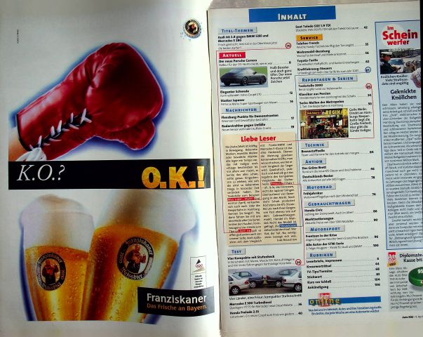 Inhaltsverzeichnis Auto Bild 14/1997