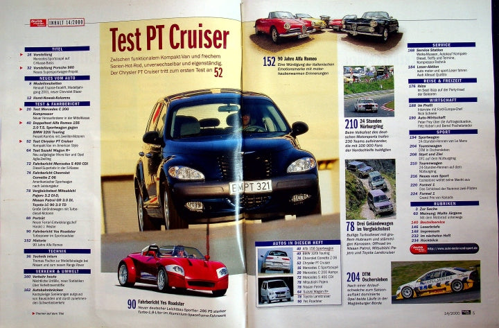 Inhaltsverzeichnis Auto Motor und Sport 14/2000